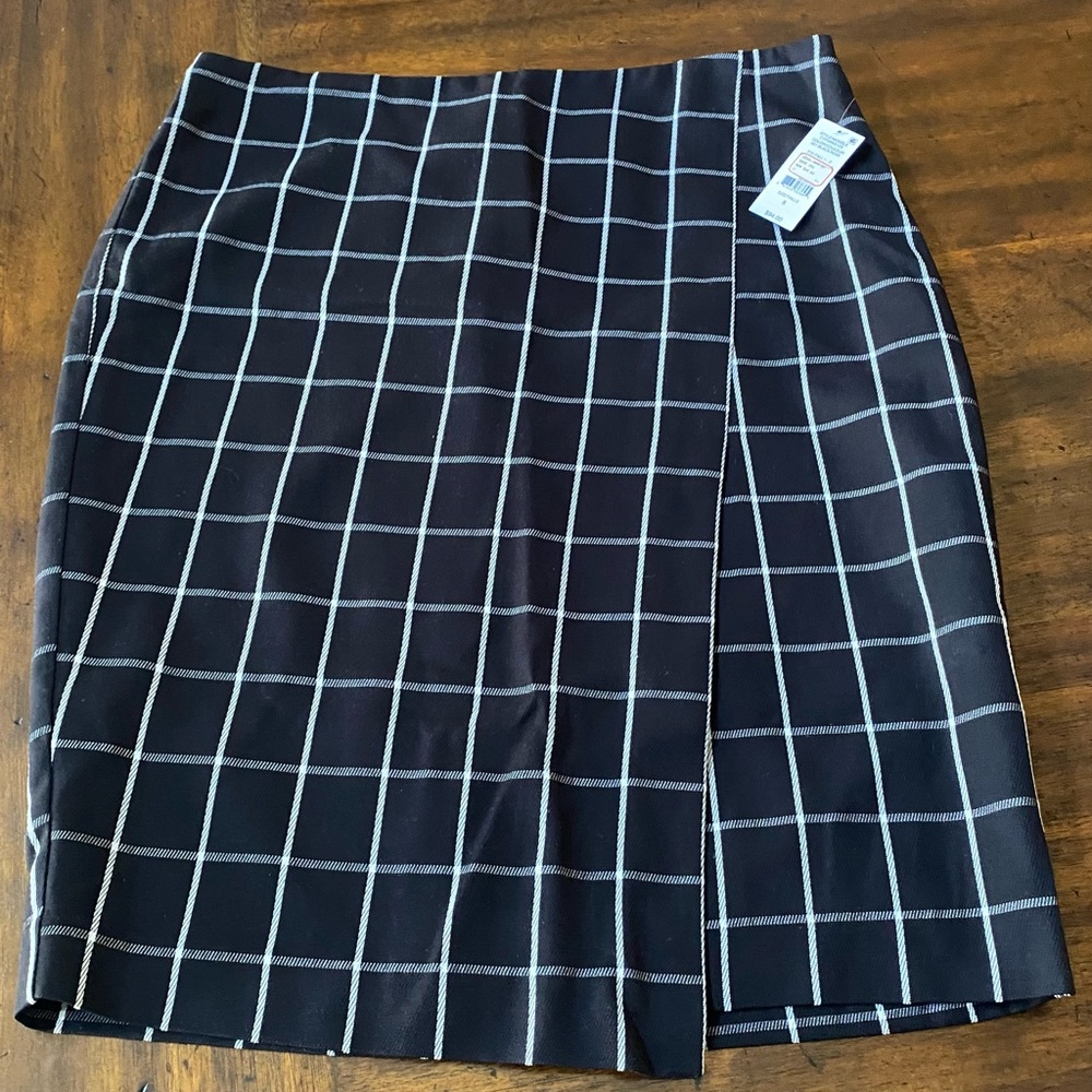 Black and White Windowpane Skirt